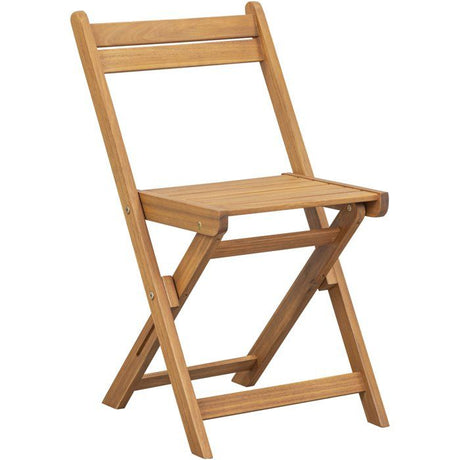 Set bistrot en bois d'acacia FSC - SAVANA - 1 table carrée 60 x 60 cm et de 2 chaises pliables - 2 personnes