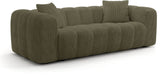 Canapé fixe - 3 places - SFERA - Tissu Vert - 240 x 100 x 80 cm