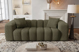 Canapé fixe - 3 places - SFERA - Tissu Vert - 240 x 100 x 80 cm