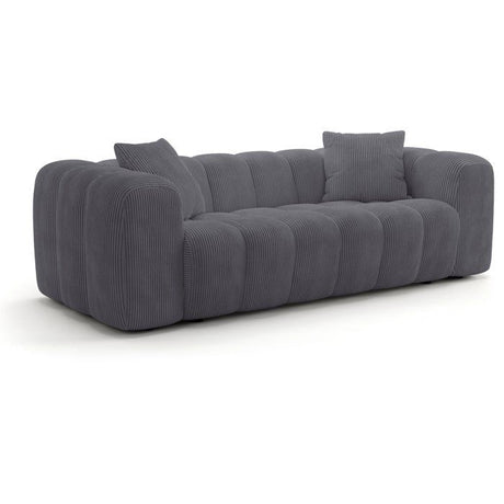 Canapé fixe - 3 places - SFERA - Tissu Gris anthracite - 240 x 100 x 80 cm