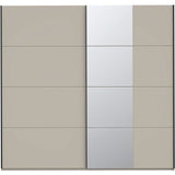 Armoire - 2 portes coulissantes - Cachemire + Miroir - L220,1 x P61,2 x H210,5 cm