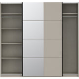 Armoire - 2 portes coulissantes - Cachemire + Miroir - L220,1 x P61,2 x H210,5 cm