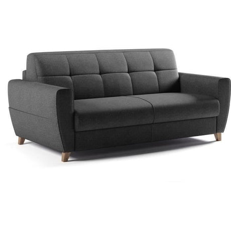 Canapé convertible express 3 places SKY - Tissu Anthracite - matelas 14cm - 192 x 100 x 88 cm
