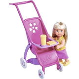 Steffi enceinte poupée 29 cm , avec Kevin 30 cm  Evi 12 cm dans sa poussette 105733673 Simba Toys