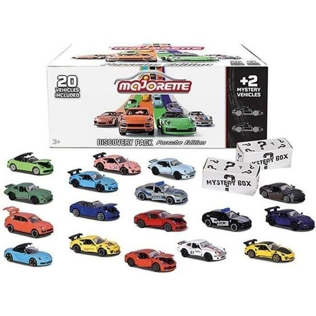 Coffret Discovery Porsche 20+2 Véhicules - MAJORETTE - 22 voitures Porsche métal dont 2 mysteres - Échelle 1/64 - Des 3 ans