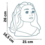 Smoby - Tete a coiffer blonde - Facile a coiffer - 19 accessoires réalistes - Levres thermosensibles - Trappe de rangement