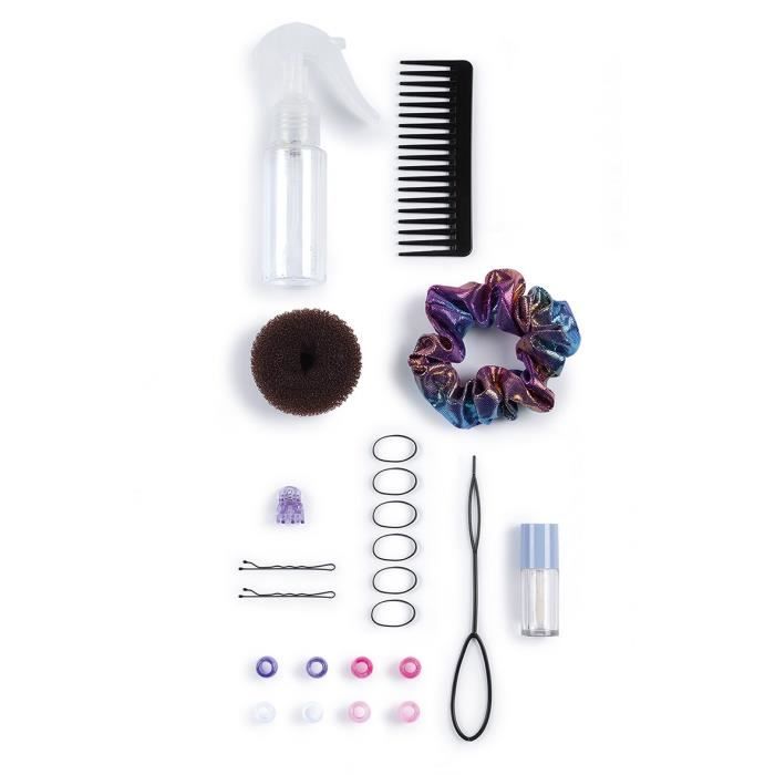 Smoby - Tete a coiffer cheveux afro - Facile a coiffer - 23 accessoires réalistes - Levres thermosensibles - Trappe de rangement