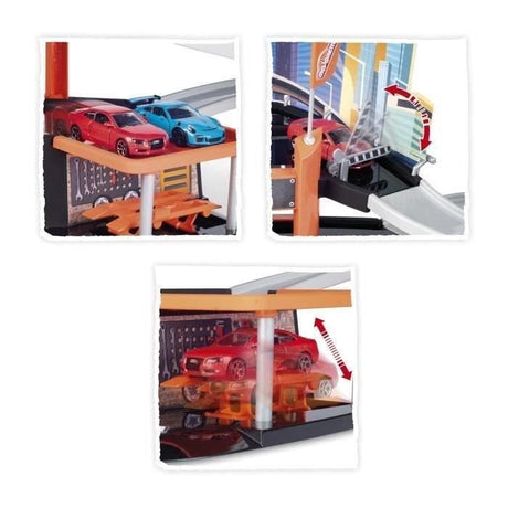 Garage Motor City Plus - MAJORETTE - Station essence, atelier, ascenseur - 1 véhicule inclus - Des 3 ans