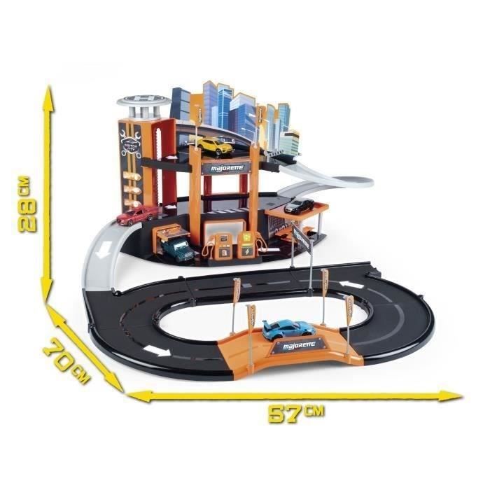 Garage Motor City Plus - MAJORETTE - Station essence, atelier, ascenseur - 1 véhicule inclus - Des 3 ans