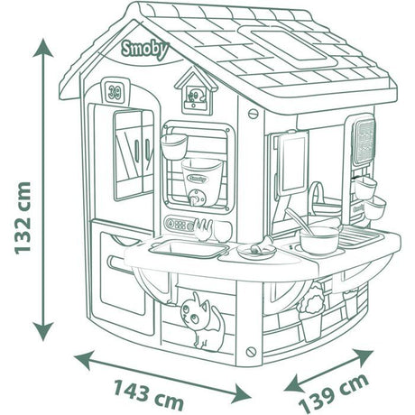 Smoby Life - Mud Cooking House - Fabriquée en France - Matiere Recyclée - 16 accessoires - Des 2 ans