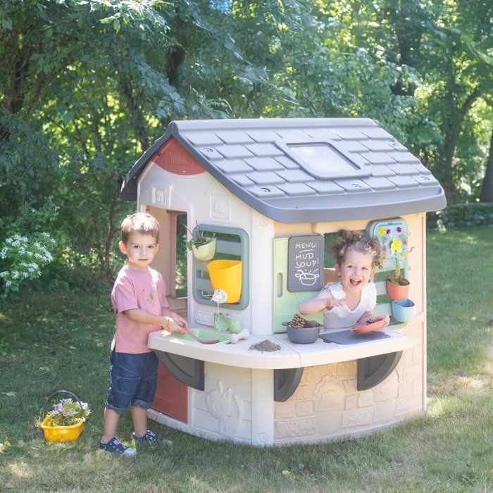 Smoby Life - Mud Cooking House - Fabriquée en France - Matiere Recyclée - 16 accessoires - Des 2 ans