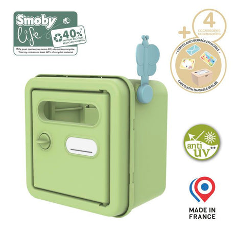Smoby Life - Boîte au lettres adapté maisons Smoby - Fabriquée en France - Matiere Recyclée - 4 accessoires - Des 2 ans