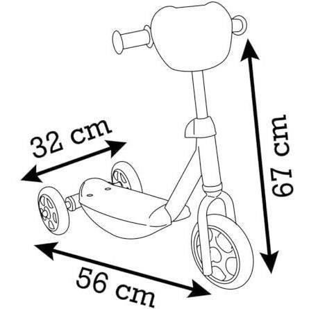 Smoby  -Patinette 3 Roues Stitch - Structure en métal - Guidon ajustable - Repose-pied antidérapant - Des 3 ans