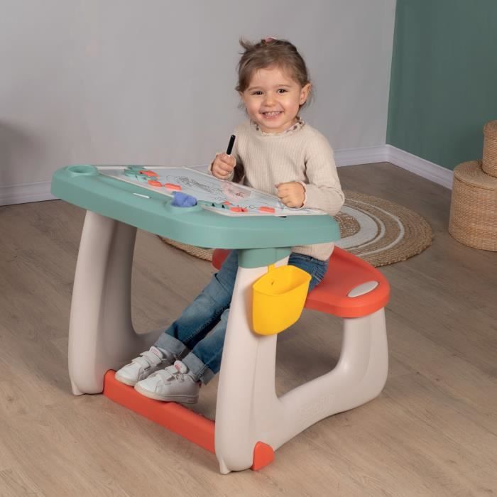 Bureau Petit Ecolier - Smoby - 80 Accessoires Inclus - Vert - 63 X 69 X 58 - Des 3 ans
