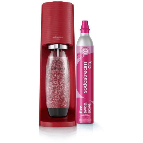 Machine a soda et eau pétillante SODASTREAM - TERRA Rouge - 1 bouteille compatible lave-vaisselle - 1 recharge de gaz 60L