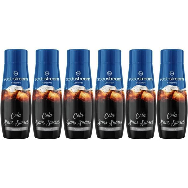 Concentrés SODASTREAM - Lot de 6 concentrés Cola sans sucres - Jusqu'a 54L de boissons - 440ml
