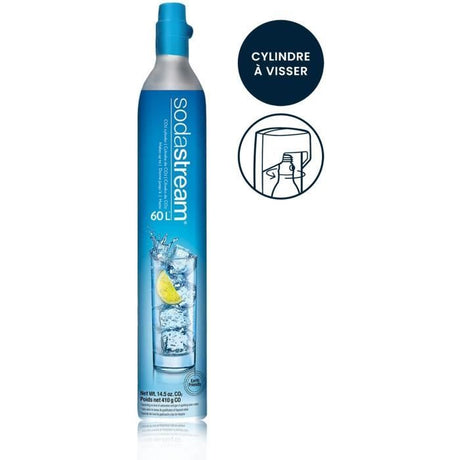 Recharge Gaz SODASTREAM - Systeme original a viser - Jusqu'a 60L d'eau gazéifier