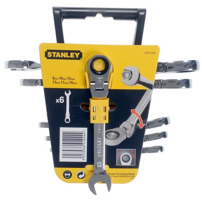 Clé mixte a cliquet - STANLEY - 4-91-444 - 6 pieces de 8 a 19 mm