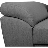 Canapé d'angle convertible - 4 personnes - STAN - Tissu Anthracite - 3 tétieres - Réversible - 243 x 92 x 184 cm