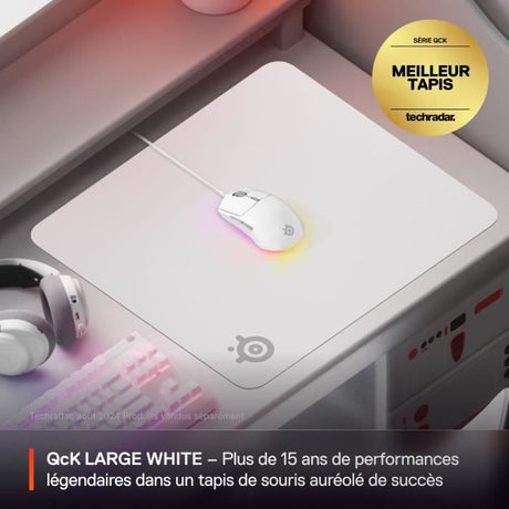 Tapis de souris gaming - STEELSERIES - QcK L - Blanc