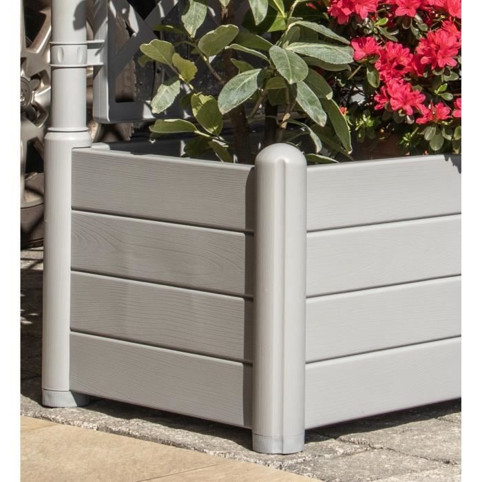 STEFANPLAST Bac a fleur/sJardiniere ITALIA rectangulaire avec treillis - 100x43xH.142cm - Stone gris