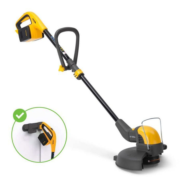 STIGA STIGA GT 300E KIT COUPE-BORDURES SANS FIL, 2 BATT. 20 V 2 AH + SYST. RECHARGE, 30 CM – TeTE ROTATIVE 90° ET FIL NYLON