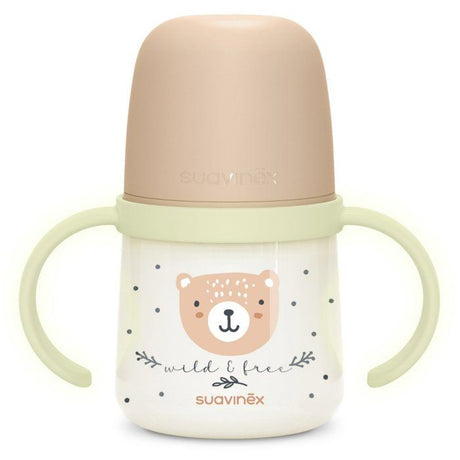 Biberon avec anses - SUAVINEX - NIGHT&DAY WILD&FREE - 150 ml - 6 mois et plus - Marron