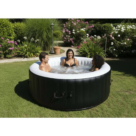 Spa gonflable SUNSPA - AS04 - 185 x 65 cm - 4 places - Rond (Livé avec filtre, cadenas, tapis de sol et couverture)
