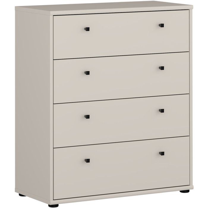 Commode TEMPRA 4 Tiroirs - Décor cachemire – L 73,7 × P 34,8 × H 85,5 cm