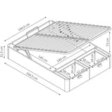 Lit coffre adulte - Couchage 140x190 cm - 2 Tiroirs frontaux -  Fabriqué en Espagne