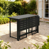 Table de jardin - FERRET - Pliante - Métal - Noir - 98 x 80 x 72 cm - 4 personnes