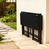 Table de jardin - FERRET - Pliante - Métal - Noir - 98 x 80 x 72 cm - 4 personnes