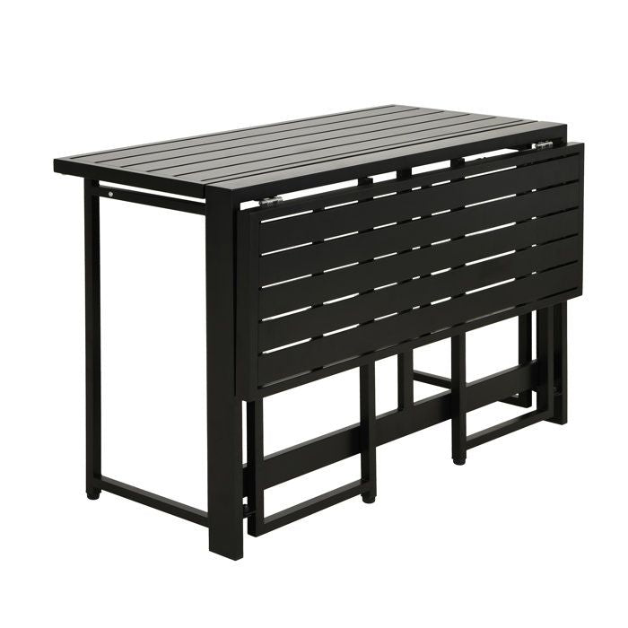 Table de jardin - FERRET - Pliante - Métal - Noir - 98 x 80 x 72 cm - 4 personnes