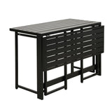 Table de jardin - FERRET - Pliante - Métal - Noir - 98 x 80 x 72 cm - 4 personnes