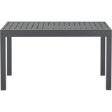 Table de jardin extensible rectangulaire 6 a 10 personnes - Structure aluminium - L 135-270 x P 90 x H 75 cm - Gris foncé