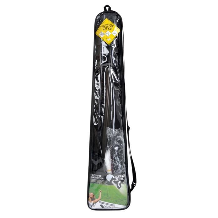 Filet de badminton - TALBOT TORRO - 610 x 60cm - Réglable en hauteur (125 - 155cm) - Piquets d'ancrage