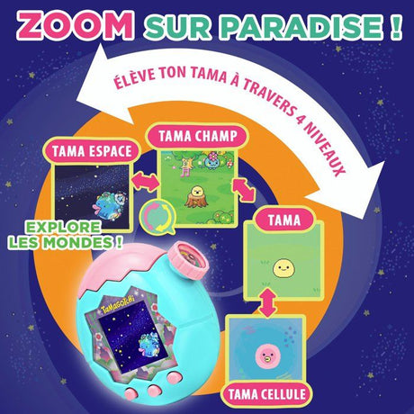Tamagotchi - BANDAI - Tamagotchi Paradise - Modele Foret - Animal Virtuel a élever - Tamagotchi avec molette de Zoom - 43424