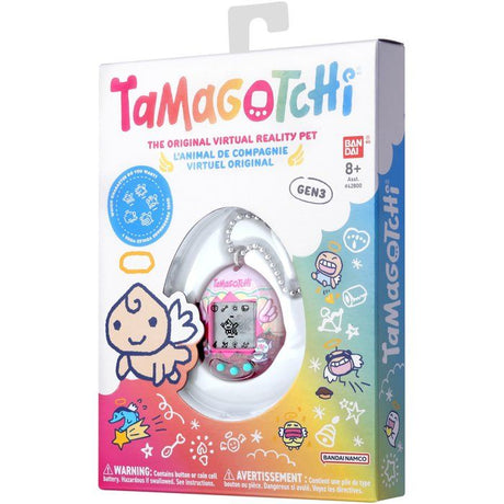 Tamagotchi - BANDAI - Tamagotchi original - Angel Teacup - Animal électronique virtuel avec écran couleur, 3 boutons et jeux
