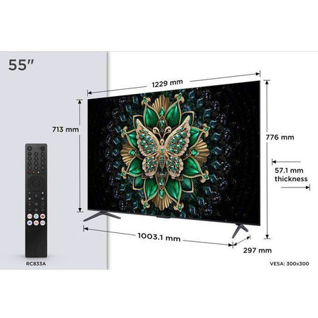 TCL 55C6K - TV QLED MiniLED 55 (140 cm) - 4K UHD 3840x2160 - 144 Hz - Dolby Vision - Google TV  - 4xHDMI 2.1 - WiFi