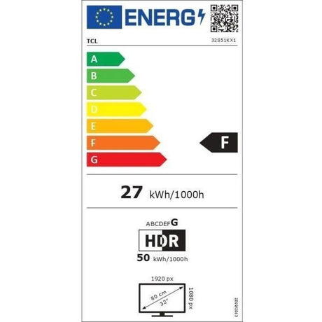 TCL 32S51K - TV QLED 32 (81 cm) - Full HD 1920x1080 - HDR10 - Android TV  - 2xHDMI 1.4 - WiFi