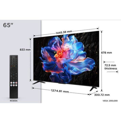 TCL 65P6K - TV LED 65 (165 cm) - 4K UHD 3840x2160 - HDR10+ - Google TV  - 3xHDMI 2.1 - WiFi