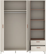 Armoire - Décor cachemire et terracotta - 2 portes - étageres + tiroirs  - L168,4 x P52,9 x H201,6 cm