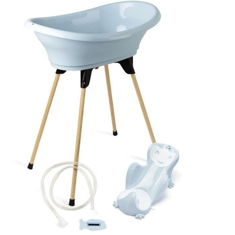 Pack baignoire THERMOBABY VASCO 5 en 1 Fleur bleue - Fabriqué en France