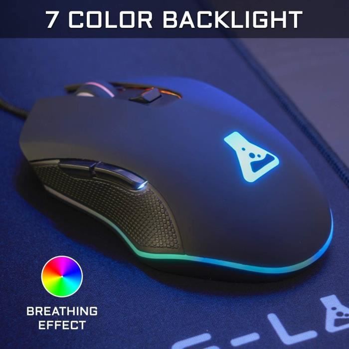 Souris Gamer Filaire - The G-Lab - KULT HELIUM - RGB - 6400 DPI - 6 Boutons - Noir