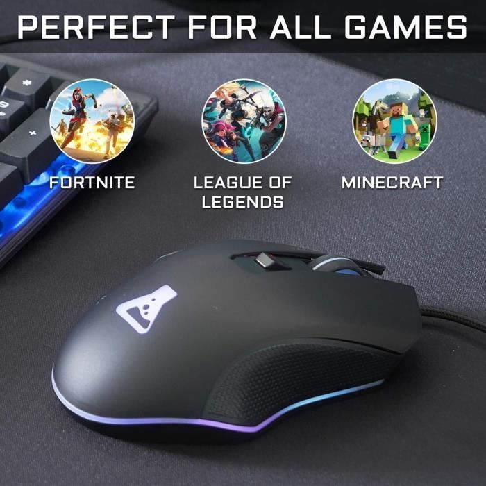 Souris Gamer Filaire - The G-Lab - KULT HELIUM - RGB - 6400 DPI - 6 Boutons - Noir