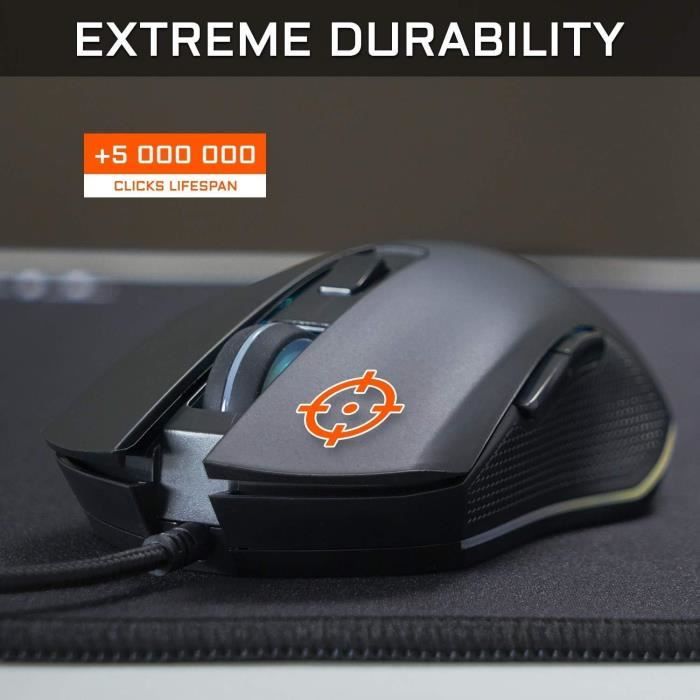 Souris Gamer Filaire - The G-Lab - KULT HELIUM - RGB - 6400 DPI - 6 Boutons - Noir