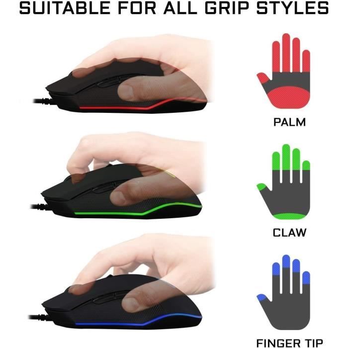Souris Gamer Filaire - The G-Lab - KULT HELIUM - RGB - 6400 DPI - 6 Boutons - Noir