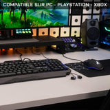 Pack Gamer 3 en 1 - The G-Lab - COMBO HELIUM - Souris Filaire - Clavier Filaire - Tapis de Souris
