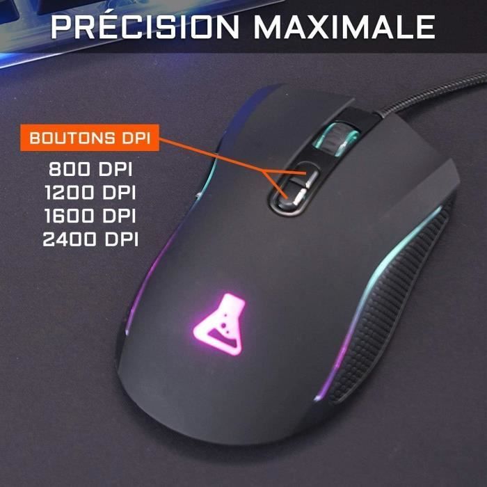 Pack Gamer 4 en 1 - The G-Lab - COMBO YTTRIUM - Souris Filaire - Clavier Filaire - Tapis de Souris