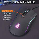 Pack Gamer 4 en 1 - The G-Lab - COMBO YTTRIUM - Souris Filaire - Clavier Filaire - Tapis de Souris